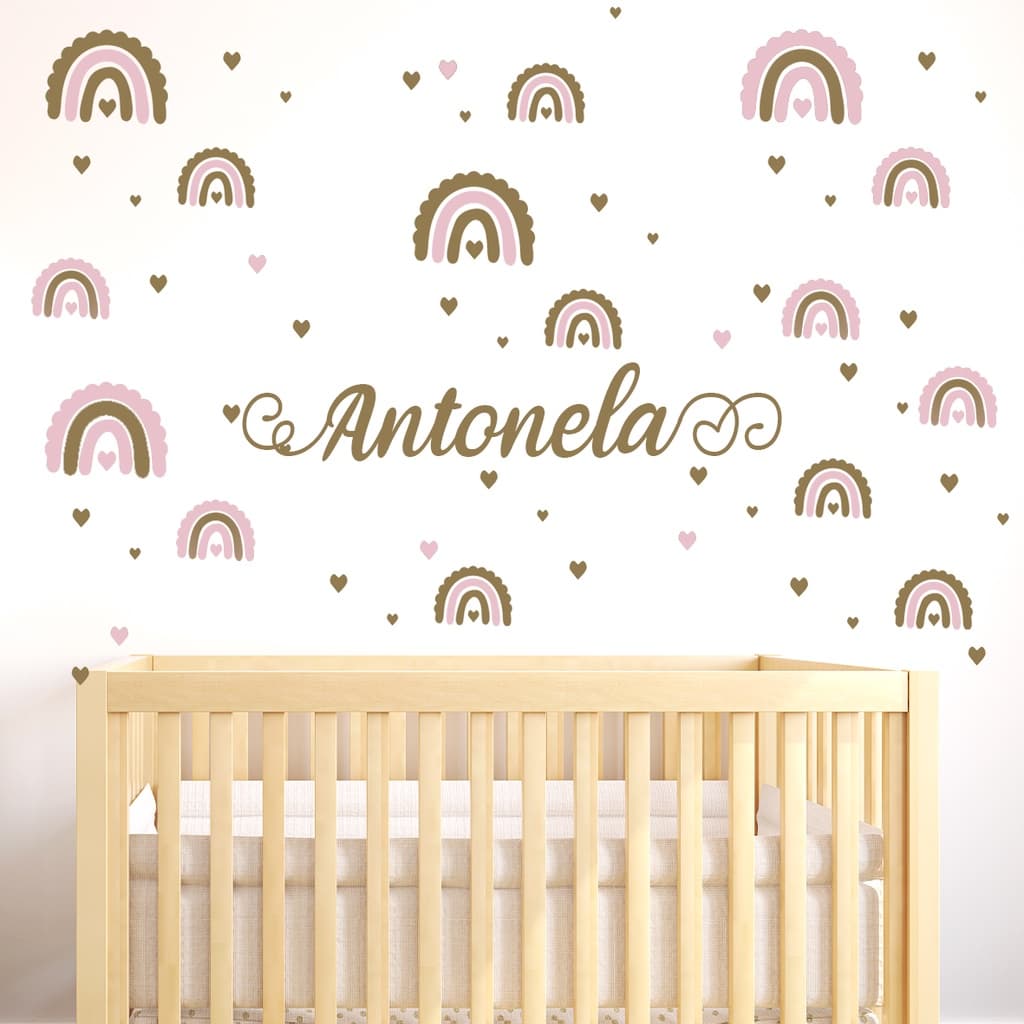 Adesivo de parede infantil arco íris