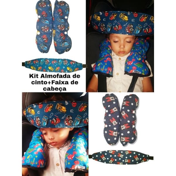Kit Almofada de cinto de segurança + Faixa de proteção para cabeça.