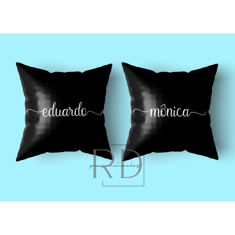 KIT 2 Capas  De Almofada  Com Nome Personalizado Ideal Para Decoração, PARA CASAL, NAMORADOS