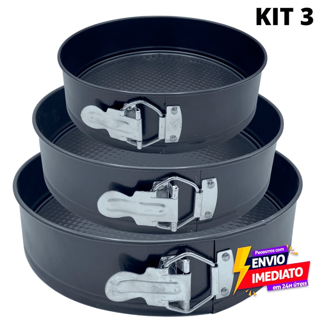 Kit 3 Formas com Fundo Removível Antiaderente