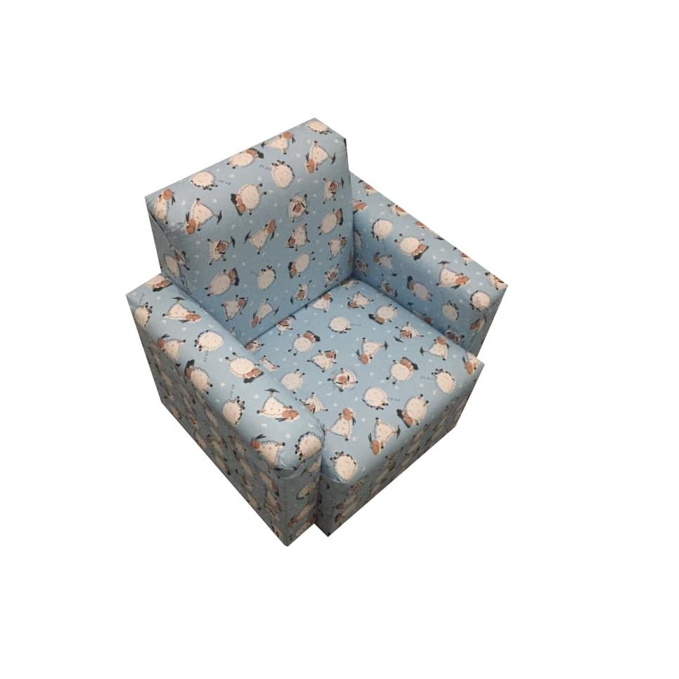 MINI POLTRONA SOFÁ INFANTIL -OVELHINHA AZUL