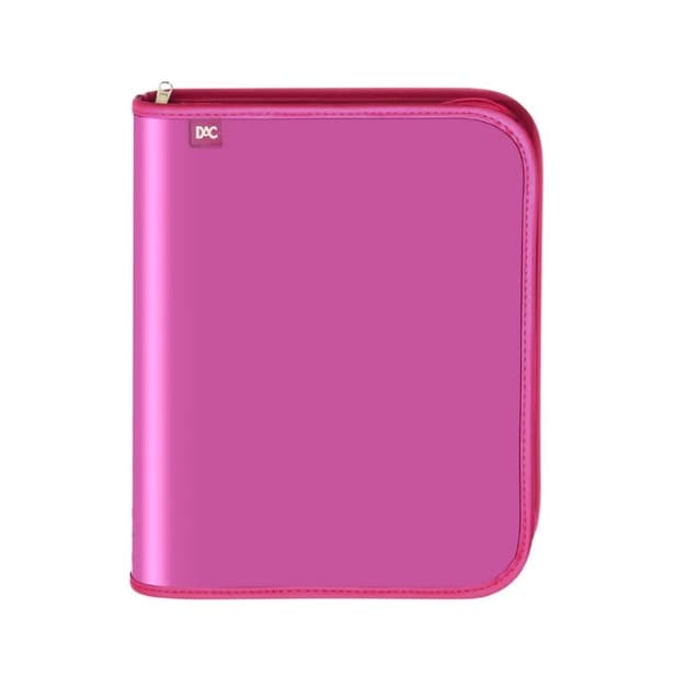 Fichário universitário, 4 argolas com zíper, Vision rosa,DAC - 1 UN