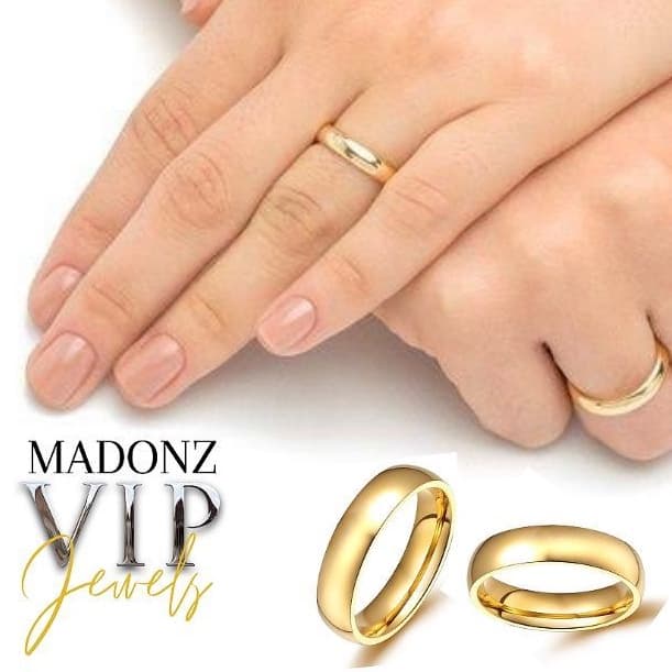 Par de Aliança de Casamento Ouro 24k Tradicional 4mm Banho de 10 milésimos Noivado Original.v