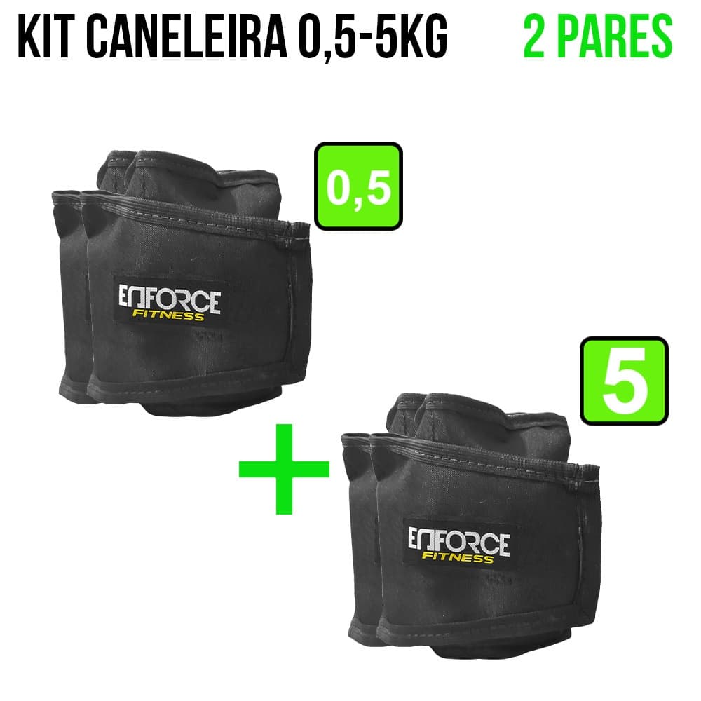 Kit Caneleira Peso Tornozeleira 0.5kg e 5kg Treinar Pernas Academia Treinar Perna Crossfit Funcional