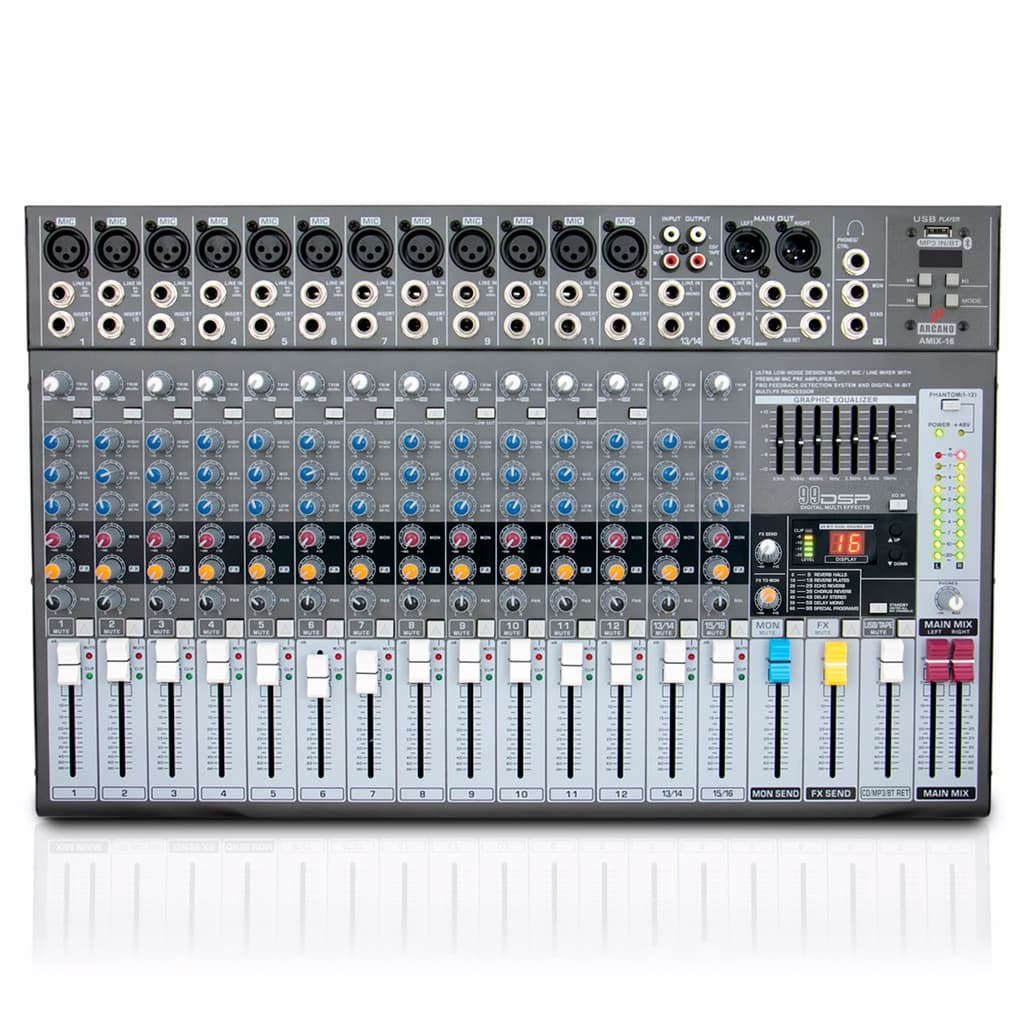 Mesa De Som Com 16 Canais Arcano Amix-16 Antiga Am-eq16