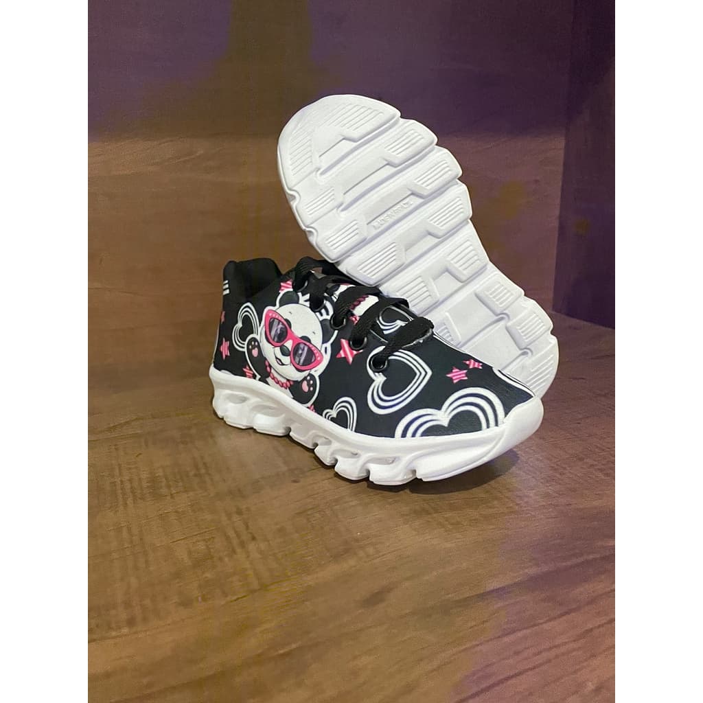 Tênis Feminino Led Pandinha Infantil Luzinha Pisca