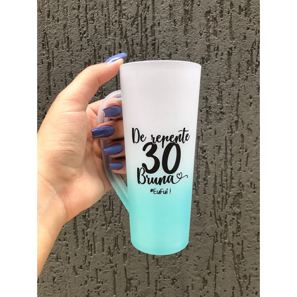Kit 100 Canecas Slim 400 ml em Acrílico Degradê personalizadas