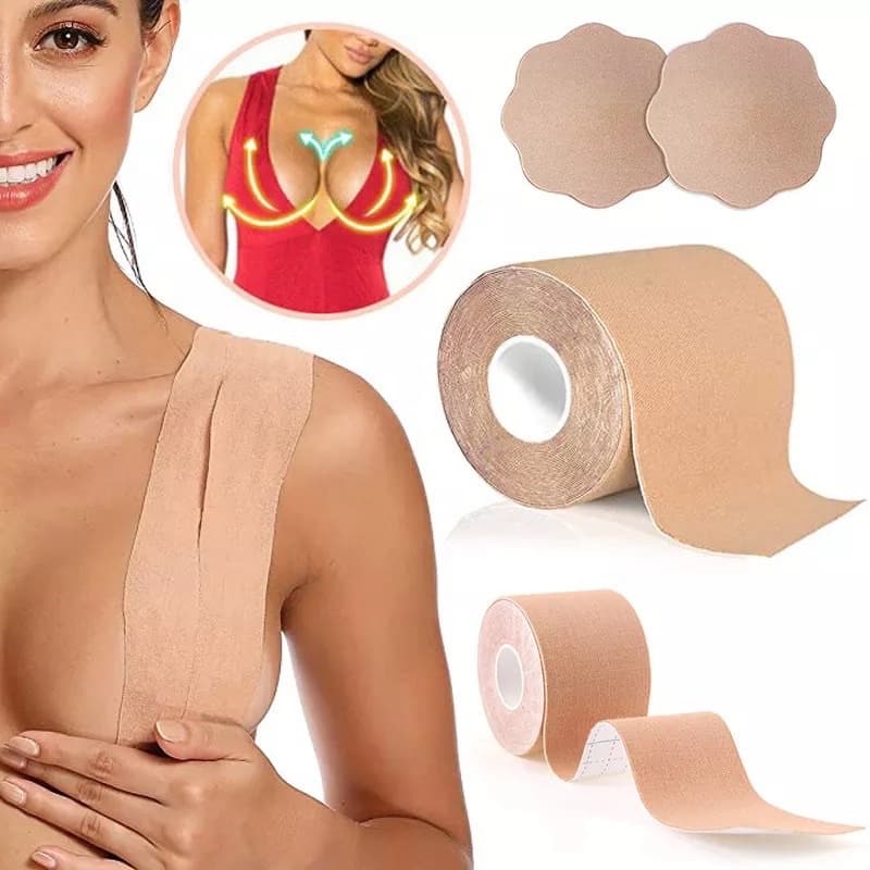 KIT2 Sutia Adesivo Fita Boob Up Invisivel Fit 3D A Prova d'Agua Resistente ao Suor