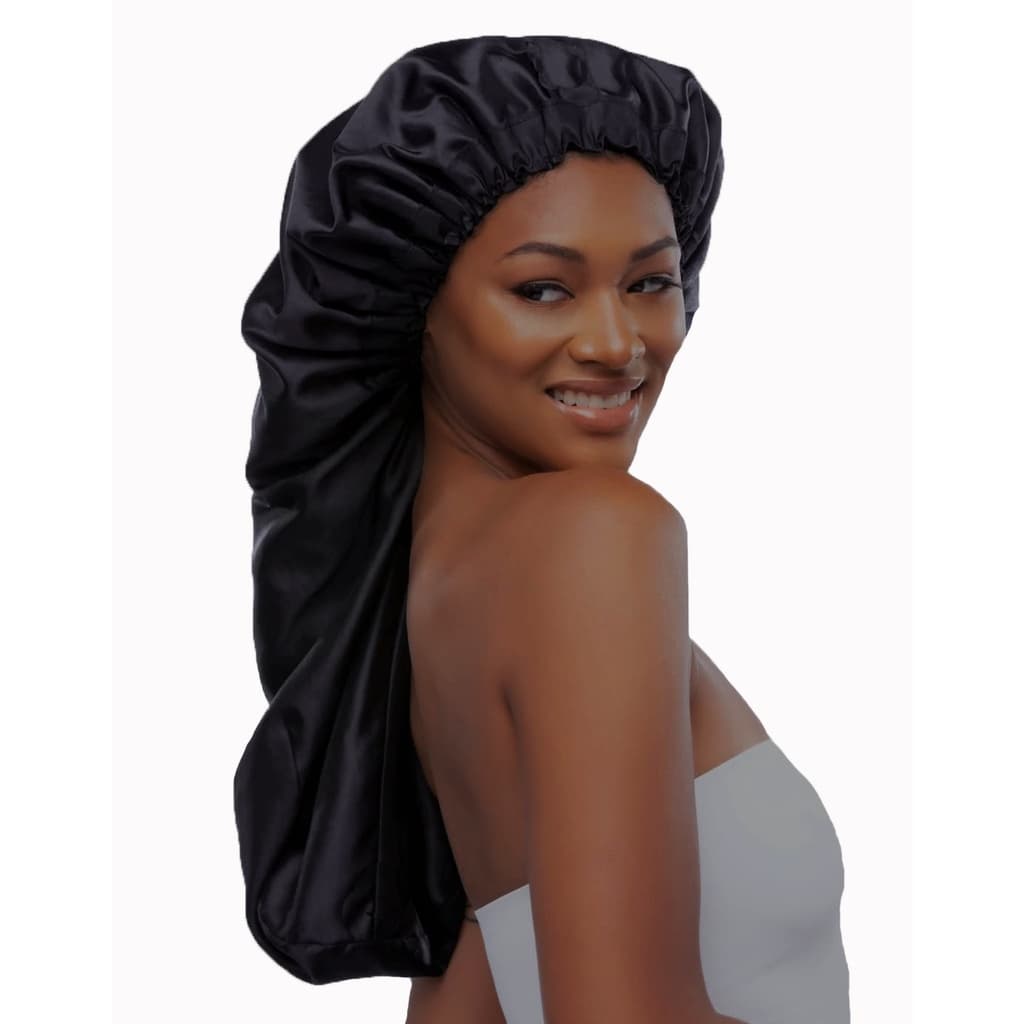 Touca de Cetim GIGANTE MODELO COMPRIDO c/ Regulador p/ Box Braids / Cacheado/ Mega Hair/ Dreadlocks