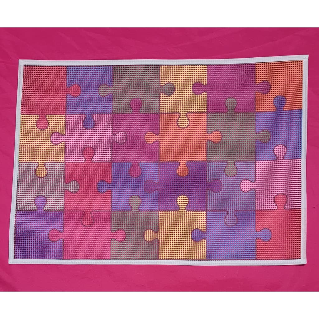 Talagarça Desenhada Colorida Quebra Cabeça 50x70cm - ESTILOTEX BY BELLA TATI