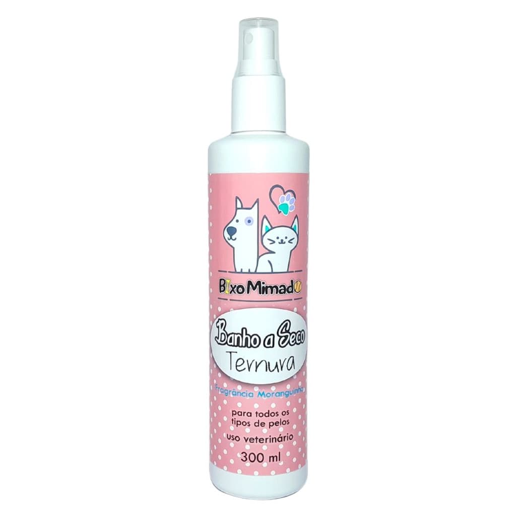 Banho a Seco Ternura Fragrância Moranguinho 300 Ml Bixo Mimado Banho e Tosa Pet Shop Cachorro Gato