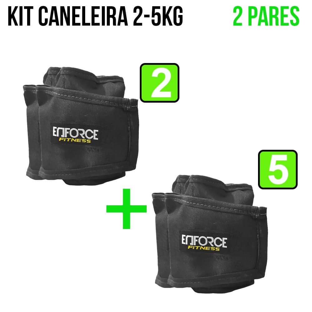 Kit Caneleira Peso Tornozeleira 2kg e 5kg Treinar Pernas Academia Treinar Perna Crossfit Funcional