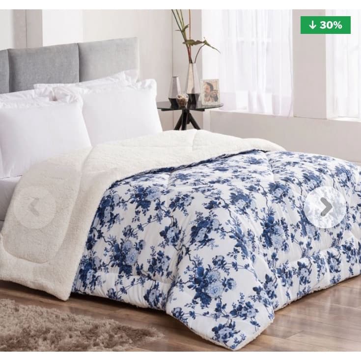 Coberdrom Casal Queen Vivaz 100% Algodão Sherpa Envio Rápido