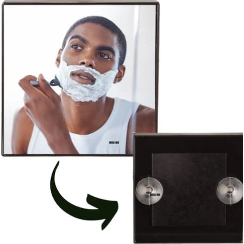 Espelho P/ Fazer Barba No Chuveiro Com Ventosas Maquiagem 8,5x8,5