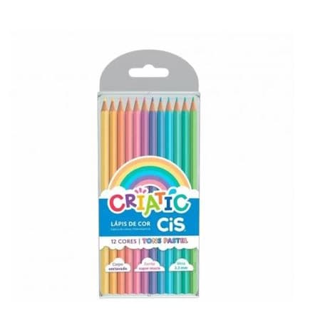 Lápis de Cor Pastel 12 Cores Criatic Cis