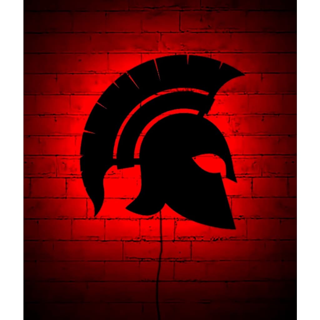 Quadro de Led Painel Luminoso Capacete Spartano Sparta Quadro decorativo para quarto presente geek