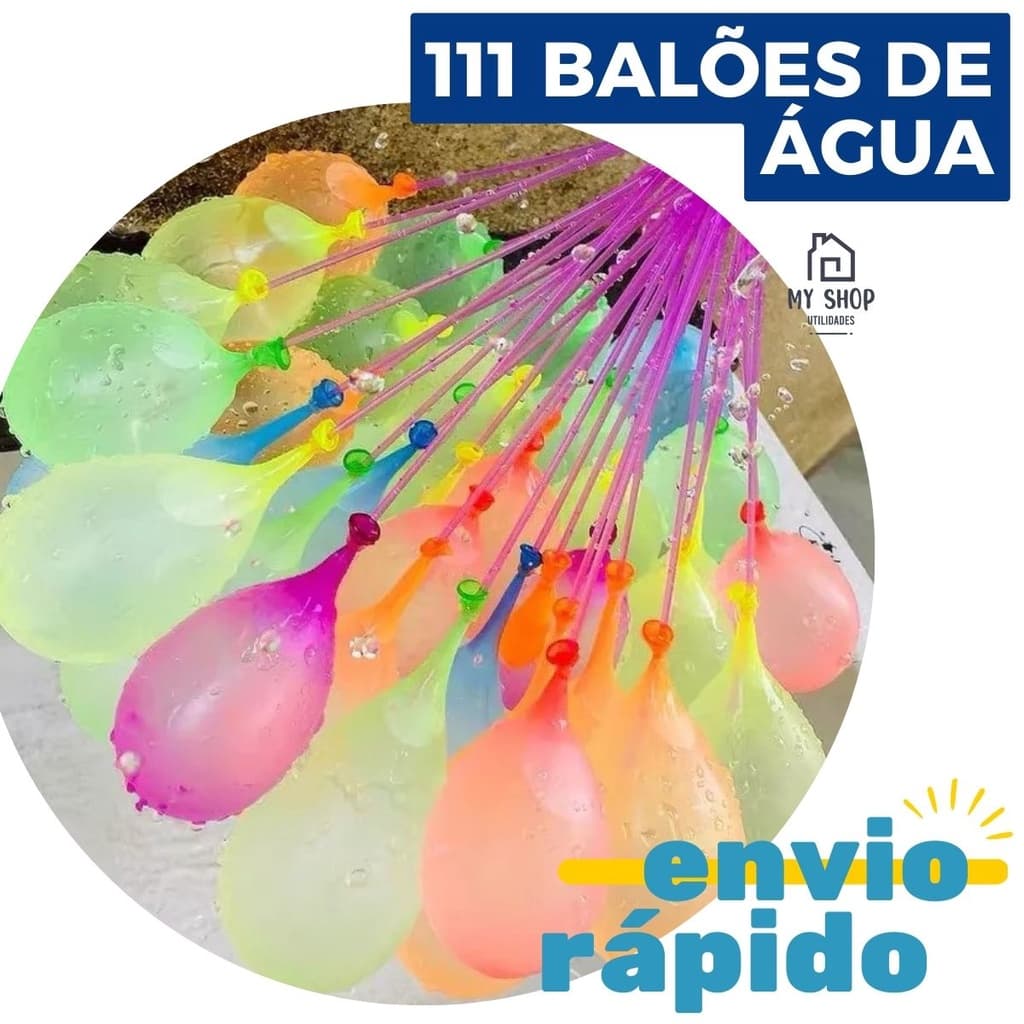 Balão De Água Guerrinha De Bexiga Enche Torneira Verão Carnaval Mangueira 111 Bexigas