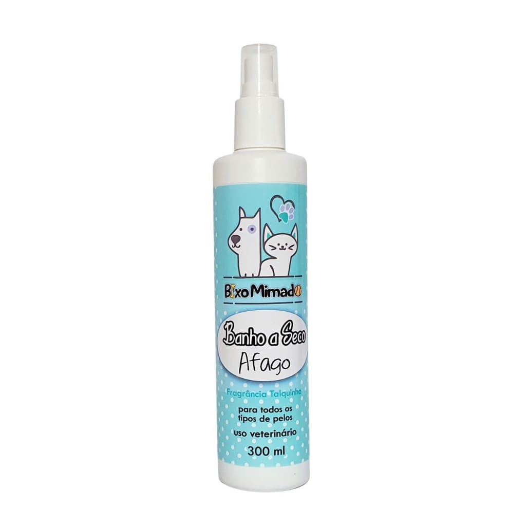 Banho a Seco Afago Fragrância Talquinho 300 Ml Bixo Mimado Banho e Tosa Pet Shop Cachorro Gato