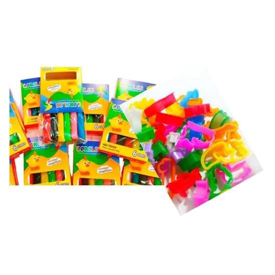 20 Massinha Modelar 6 cores + 50 Cortador Forminha Molde Oferta