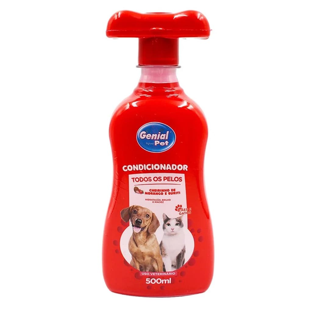 Condicionador Genial Pet 500ml (morango + Buriti) Caes e Gatos