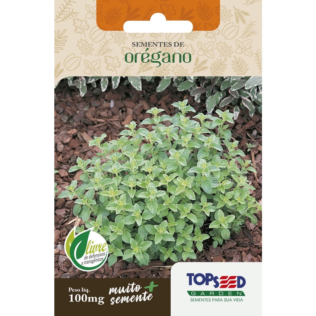 Sementes de Orégano Topseed 100mg para Plantio em Horta e Vaso Tempero Erva Aromática