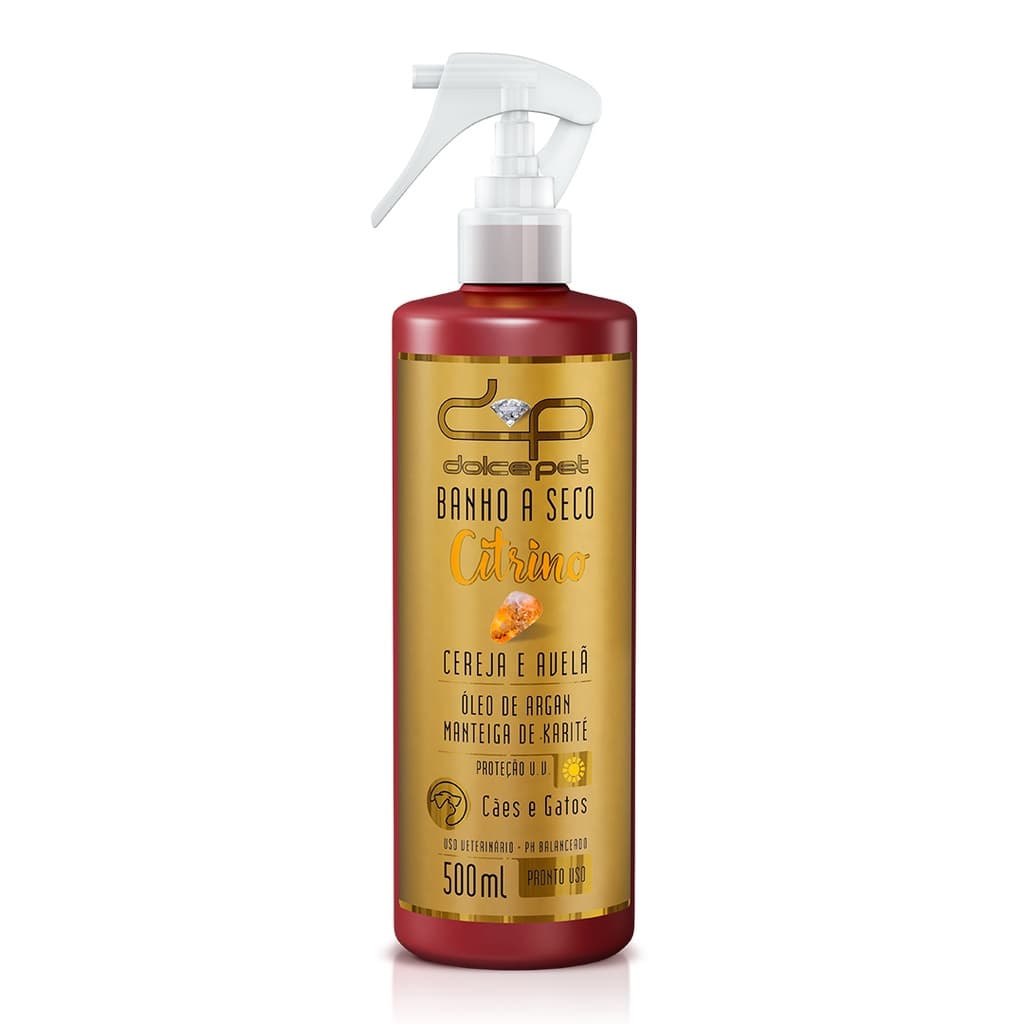 Banho A Seco Dolce Pet Cereja E Avelã - 500 ml Cães E Gatos