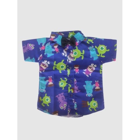 Camisa Temática Monstro SA desenho animado Roupa Infantil menino Blusa + Gravata