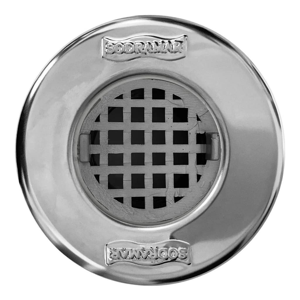 Dispositivo Ralo Quebra Onda P/ Piscina Vinil Frente Inox Sodramar