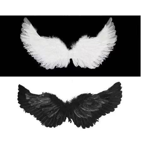 Fantasia de Asa de Anjo 60x35cm E 80x45cm Asas De Penas prara Carnaval e Halloween