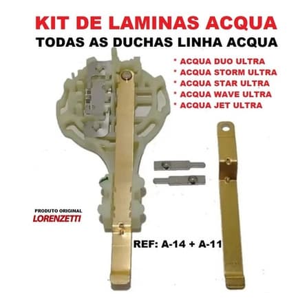KIT DE LÂMINAS P/ CHUVEIROS ACQUA - Ref. A-11 + A-14 - Originais Lorenzetti