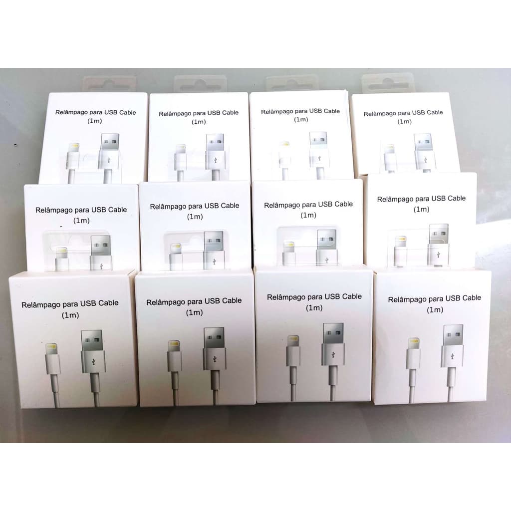 kit 12 10 6Cabo Usb Lightning Para iPhone 5 6 7 8 X 11 (1 Metro)