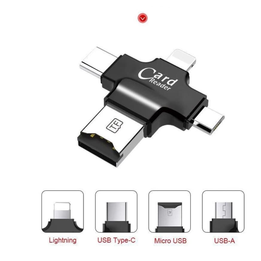 Leitor De Cartão De Micro Tipo C SD TF MicroSD OTG Adaptador Android IPhone 4 in 1