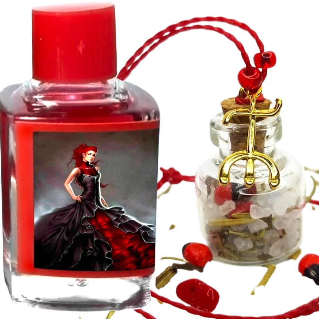 Patuá e Perfume da Pomba Gira - Amuleto de Proteção contra Inveja -  Perfume para atrair o Amor