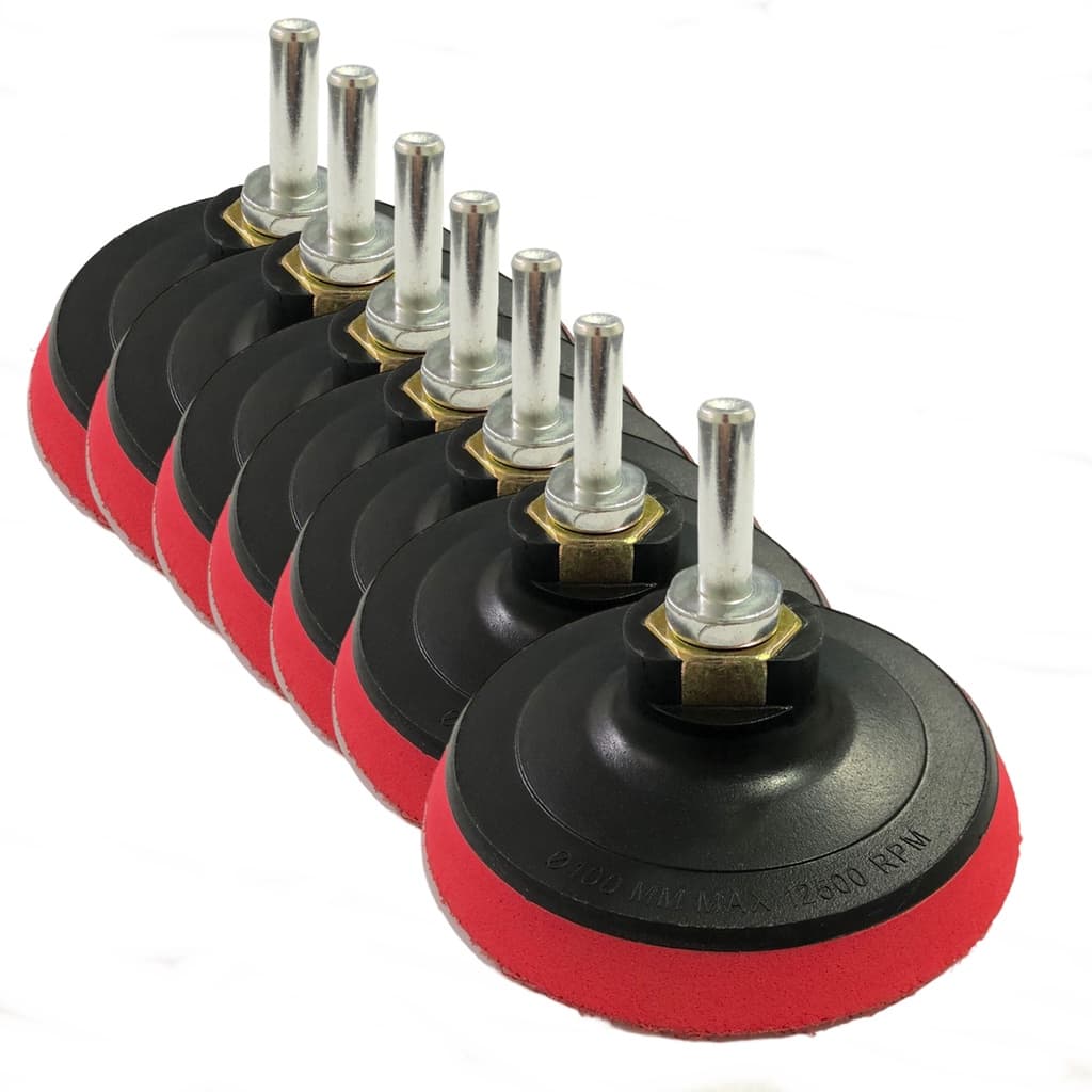 Kit 7 Suportes Para Lixadeira Politriz Furadeira Velcro 100mm 4 PL M14 Furadeira Esmerilhadeira