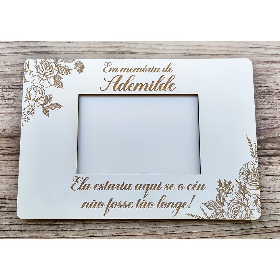 Placa porta retrato personalizada homenagem casamento em MDF