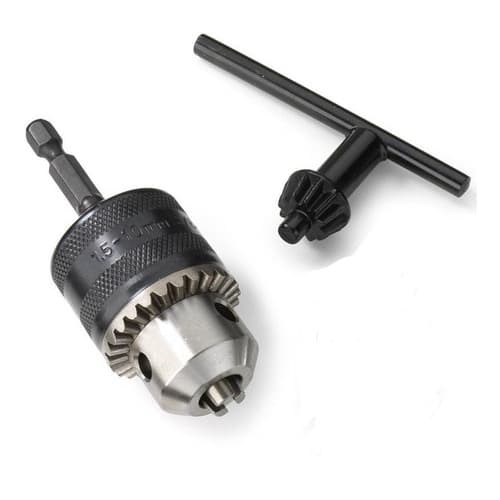 Mandril 3/8 Com Adaptador Para Parafusadeira/Furadeira 1/4 10mm