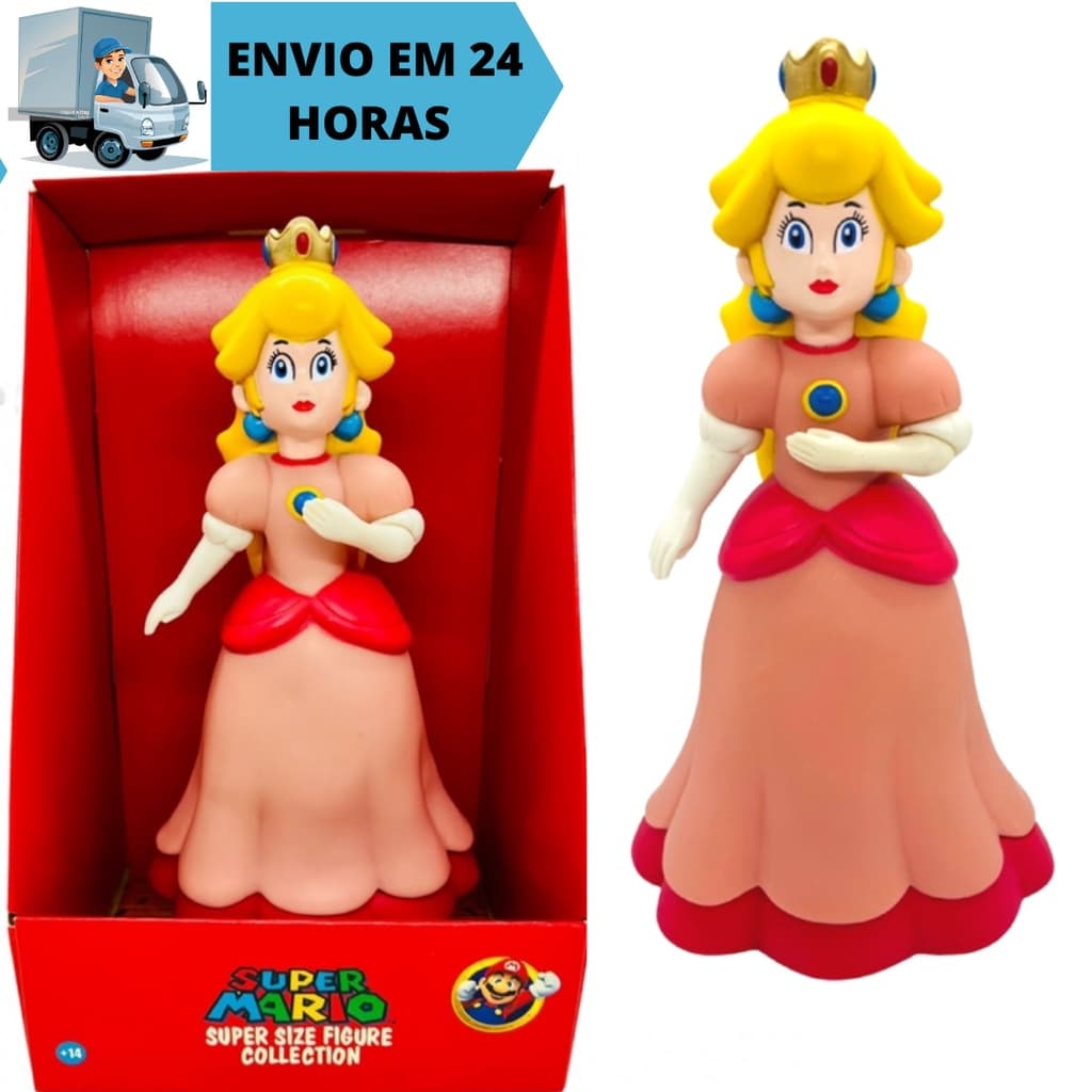 Boneco Princesa Peach Mario Bros Articulável 23cm Action Figure Colecionável Infantil Vinil Brinquedo Brinquedos