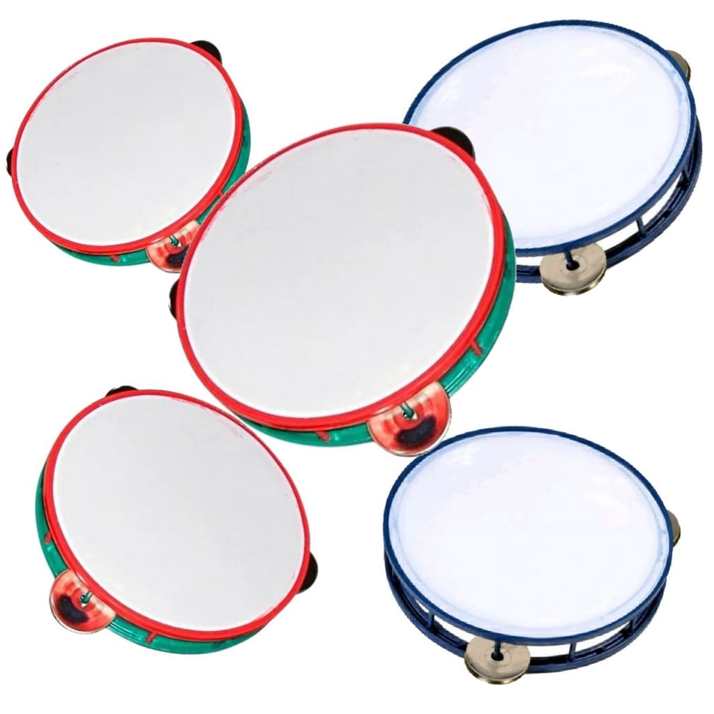 Kit 5 Pandeiro Infantil Atacado Instrumentos Educacionais Brinquedos Pandeirinho Festa