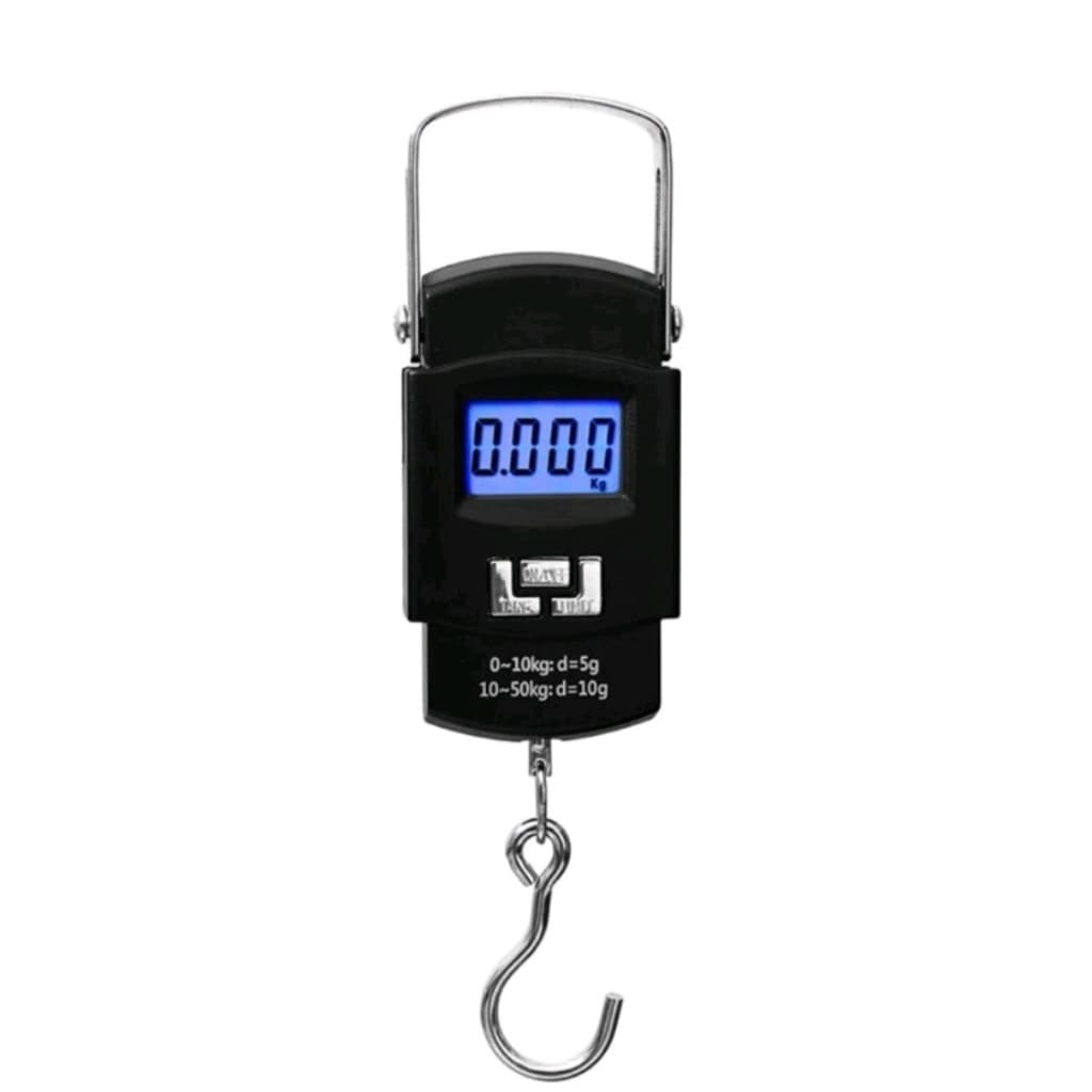Balança digital portátil mão bolsa mala peixe pesa até 50KG