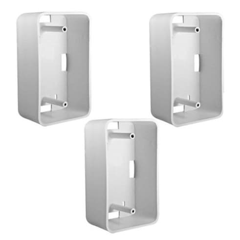 Kit 3 Peças  Caixa Plástica 4x2 Funda Cantos Arredondados p/ Ventilador e Outros Instalação Elétrica Interruptores