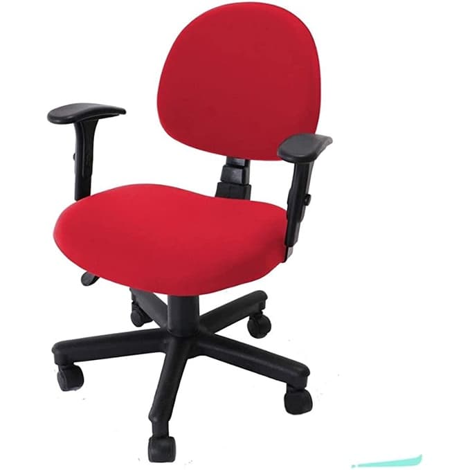 Capa para cadeira de escritório tecido Suplex vermelho.