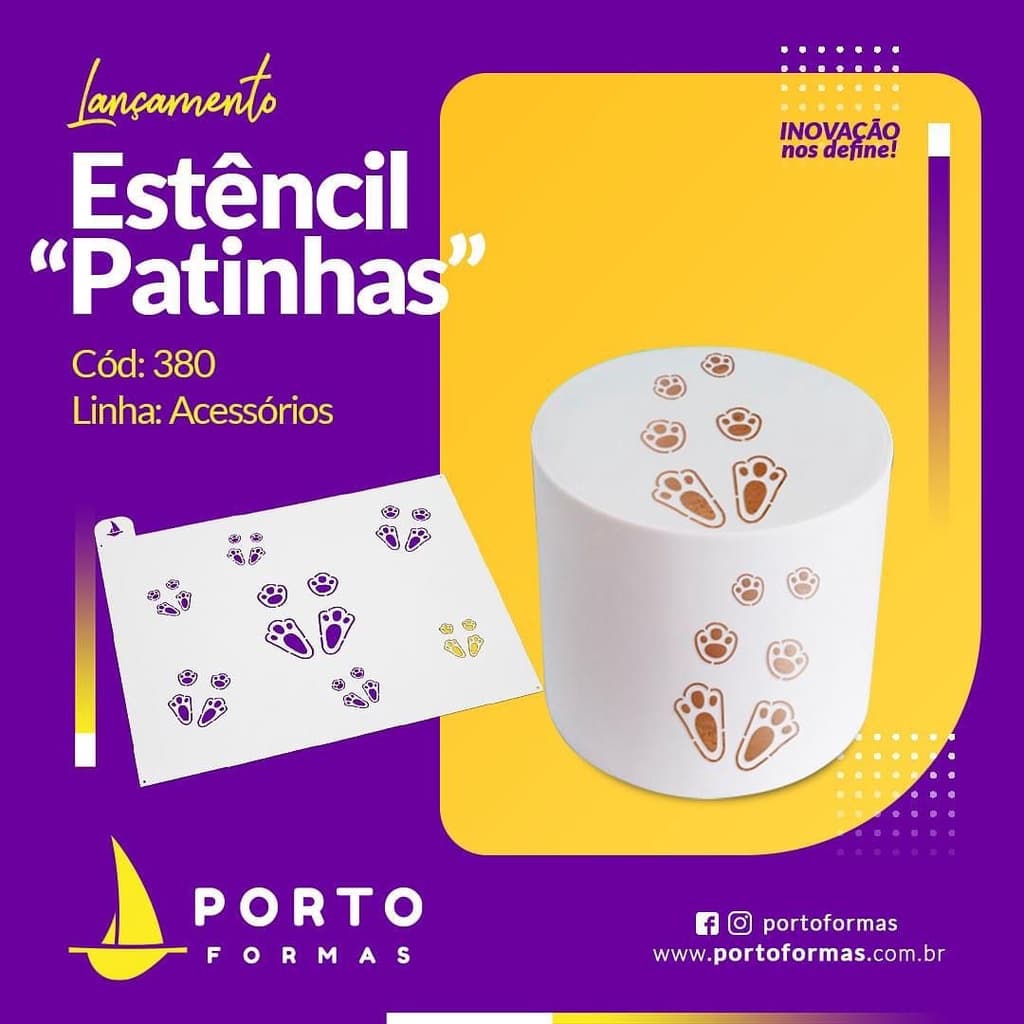 Estêncil Lateral de Bolo Patinhas - Porto Formas COD 380