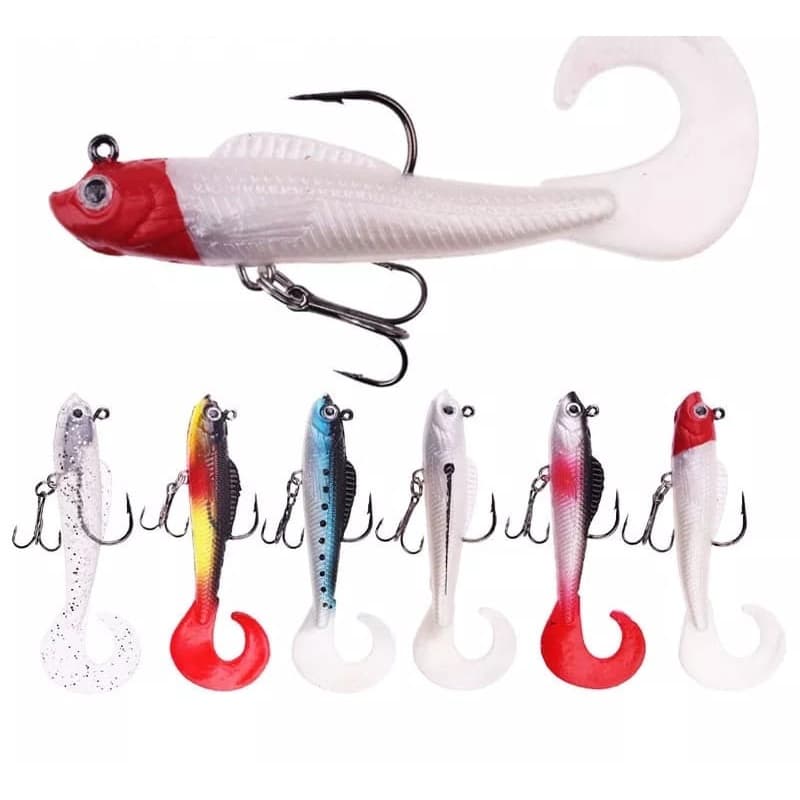 Isca Artificial de Silicone Para Pesca De Peixes do Mar e de Água Doce.