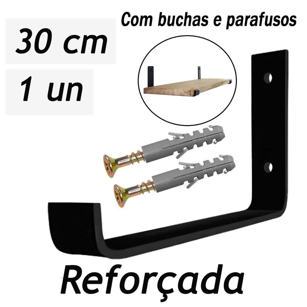 Mão Francesa Suporte para Prateleira Invertido Industrial 30 cm 1 PEÇA Reforçado