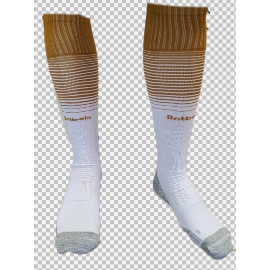 Meião Futebol Batbola Profissional Degrade Branco/Dourado