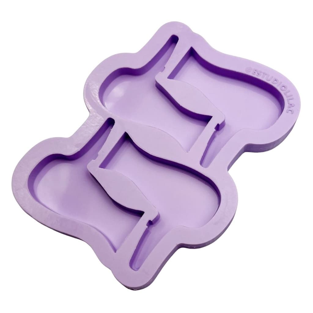Molde de Silicone para Resina Paleta Secador de Cabelo - 4 cavidades (4,8 cm)