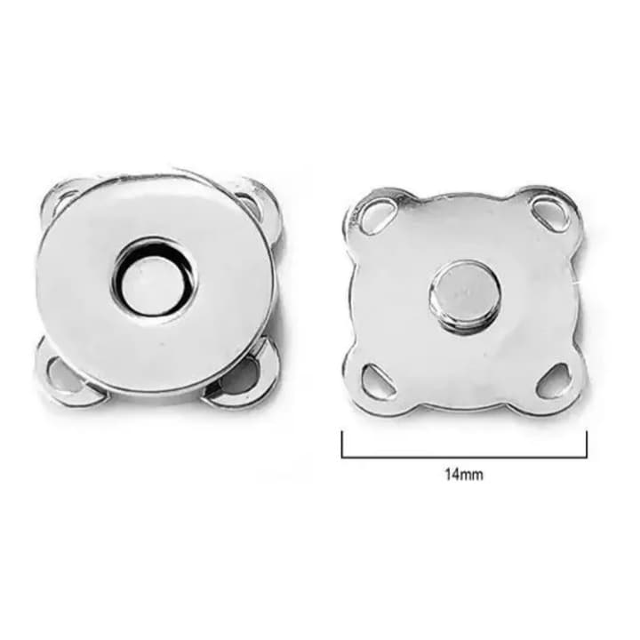Botão Costurável Imantado Para Costura 14mm  Com 10 unidades (NIQUELADO/DOURADO)