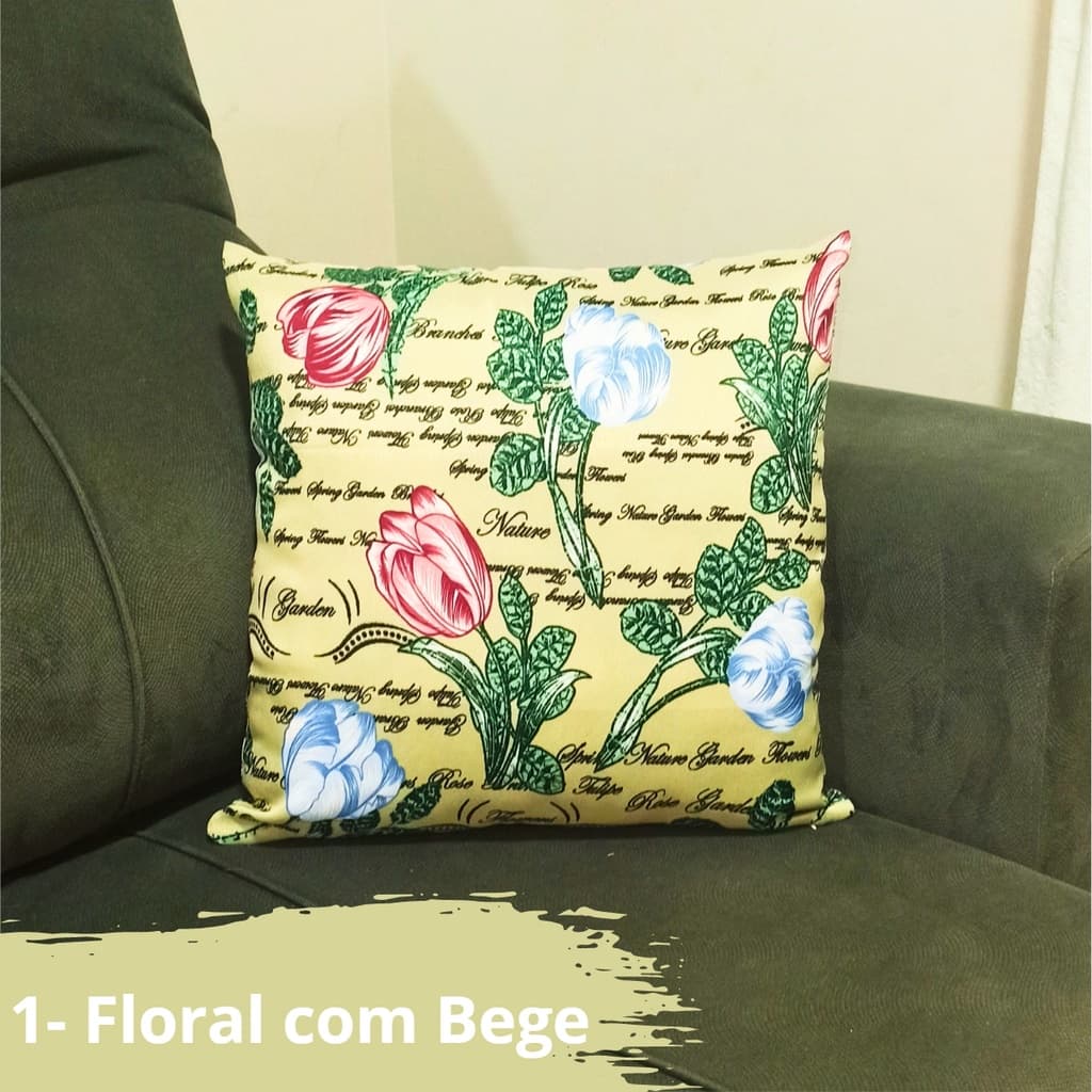 Almofada Cheia com Zíper 40x40cm Decorativa para Quarto, Sala e Sofá