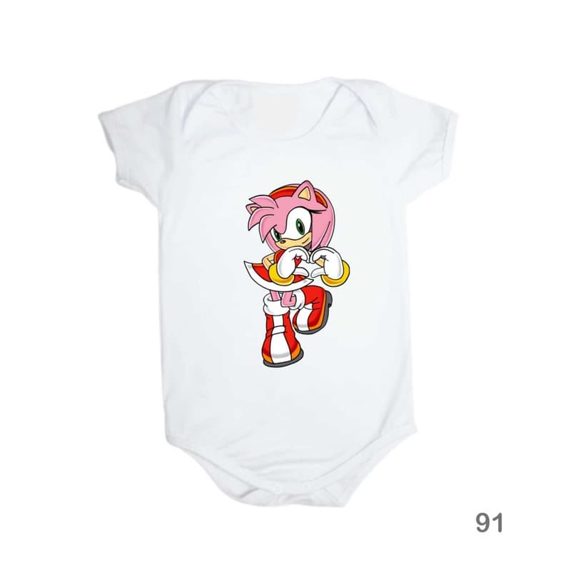 Body de Bebê Personalizado Amy Rose Sonic