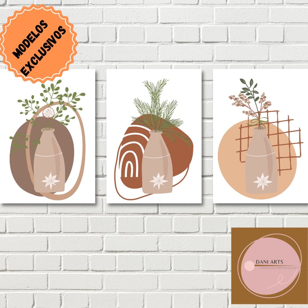 Quadros decorativos boho abstrato|mdf 19x28
